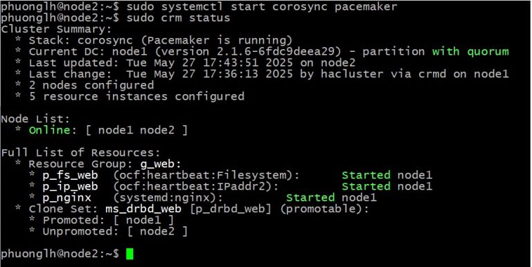 Hướng dẫn triển khai HA Cluster với Pacemaker, Corosync, DRBD và NGINX ...